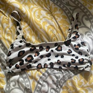 cute and stylish target leopard print, bathing suit top with full coverage